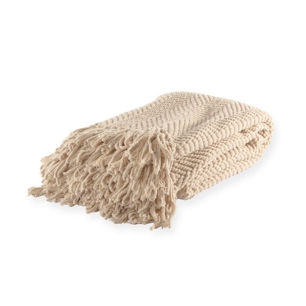 Coperta bianca/beige in ciniglia 130x170 cm Renee – Tiseco Home Studio