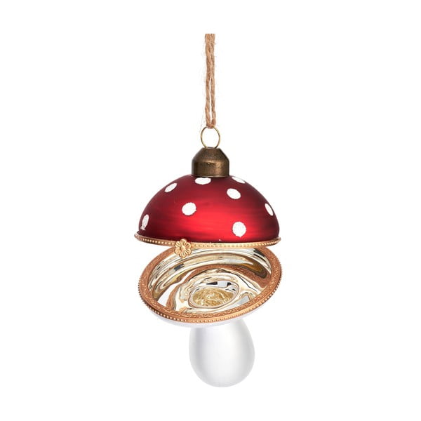 Decorazione per albero di natale in vetro fatta a mano 9 cm Mushroom – Sass & Belle-image-2