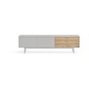 Mobile TV grigio-color legno naturale effetto rovere 180x52 cm Sierra - Teulat