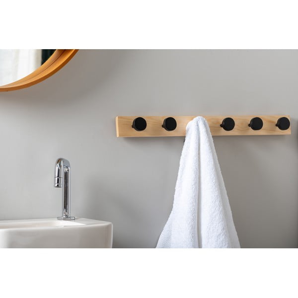 Appendiabiti da parete nero in legno di pino Knobs - PT LIVING-image-1