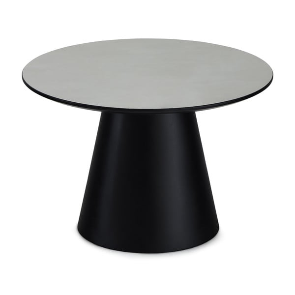 Tavolino in grigio chiaro e nero con piano in marmo ø 60 cm Tango - Furnhouse