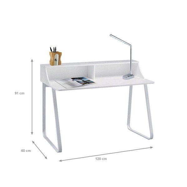 Tavolo da lavoro bianco Solly - Evergreen House-image-1