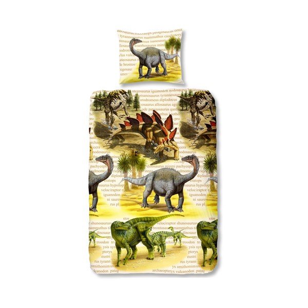 Dětské bavlněné povlečení na jednolůžko Good Morning Dinos, 140 x 200 cm