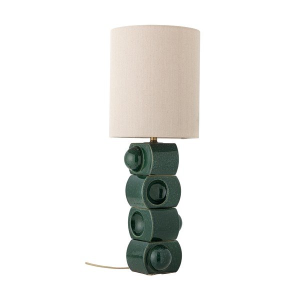 Lampada da tavolo verde/color crema in ceramica con paralume in tessuto (altezza totale 68 cm) Brady – Bloomingville