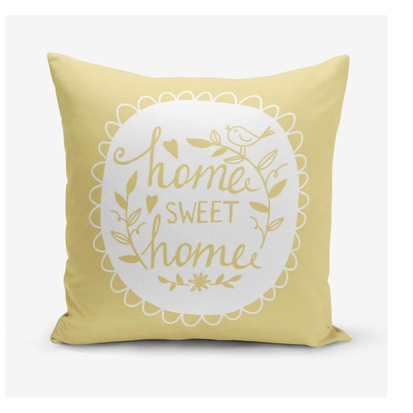 Federa gialla Home Sweet Home, 45 x 45 cm - Minimalist Cushion Covers