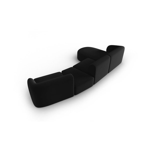 Divano angolare nero (con penisola a sinistra/con chaise lounge) con rivestimento in velluto Paolo – Milo Casa-image-3