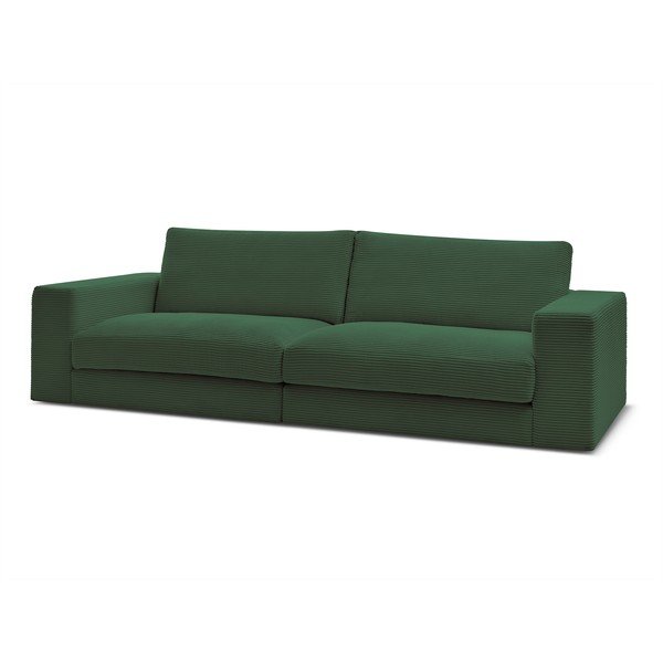 Divano verde scuro con rivestimento in velluto a coste 274 cm Leonard – Bobochic Paris-image-3