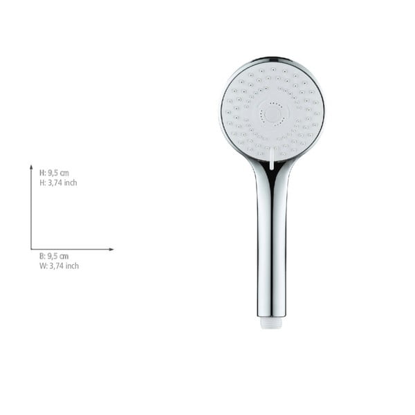 Soffione per doccia color argento lucido in plastica ø 9,5 cm Uno – Allstar-image-3