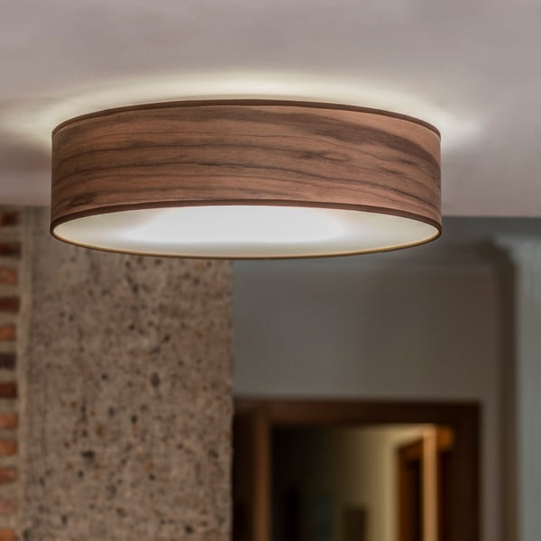 Apparecchio a soffitto in impiallacciatura di noce naturale TSURI L, ⌀ 40 cm Tsuri - Sotto Luce-image-1