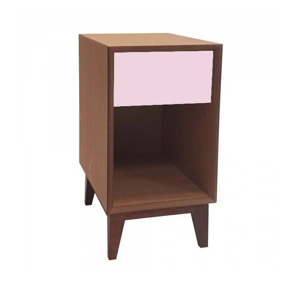 Comodino grande con cassetto rosa PIX - Ragaba