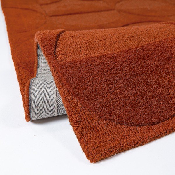 Passatoia color terracotta in lana tessuta a mano 60x230 cm Gigi – Flair Rugs-image-3