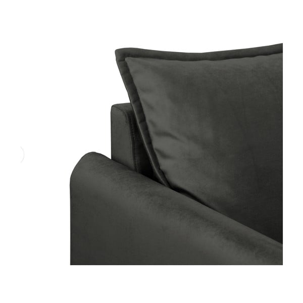 Poltrona grigio scuro con rivestimento in velluto Juli – Ropez-image-4