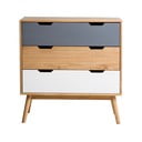 Cassettiera in legno di pino massiccio, larghezza 80 cm Cusco - Marckeric