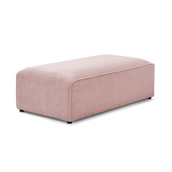 Poggiapiedi componibile rosa con rivestimento in velluto a coste Megeve – Bobochic Paris