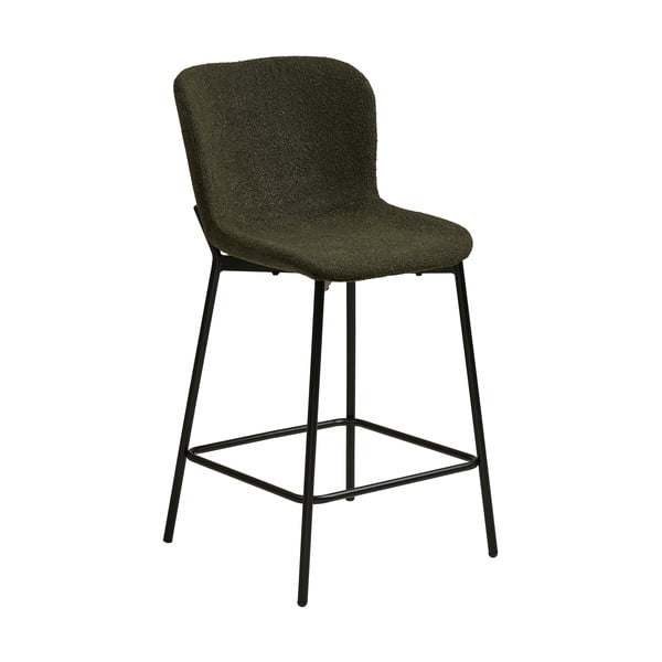 Sgabello da bar verde scuro imbottito (altezza della seduta 65 cm) Maceda – House Nordic