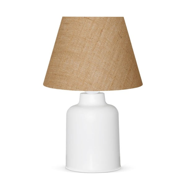 Lampada da tavolo bianca e beige con paralume in iuta (altezza totale 31 cm) Eren – Opviq lights