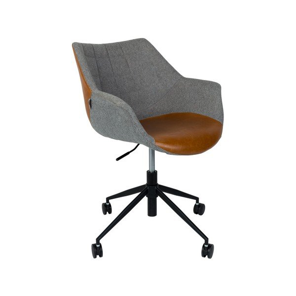 Sedia da ufficio grigia con dettagli marroni Doulton - Zuiver-image-4