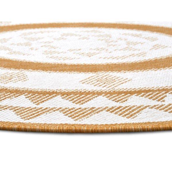 Tappeto rotondo per esterni giallo ocra-bianco ø 140 cm Jamaica - NORTHRUGS-image-3