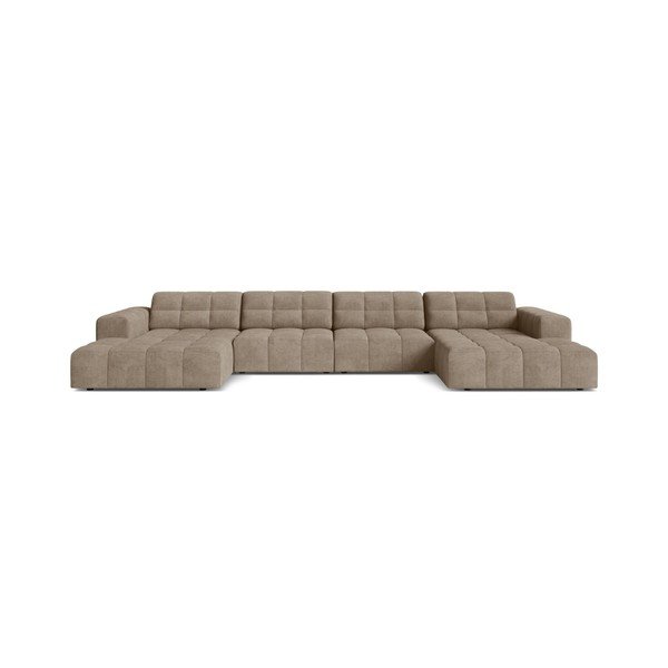 Divano angolare beige (a U) con rivestimento in ciniglia Chicago – Cosmopolitan Design