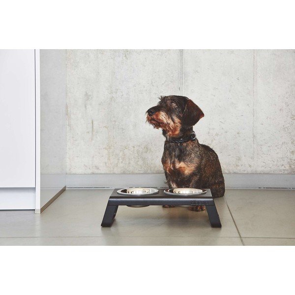 Set di ciotole in metallo con base rialzata per cani Desco Grolive M - MiaCara-image-1