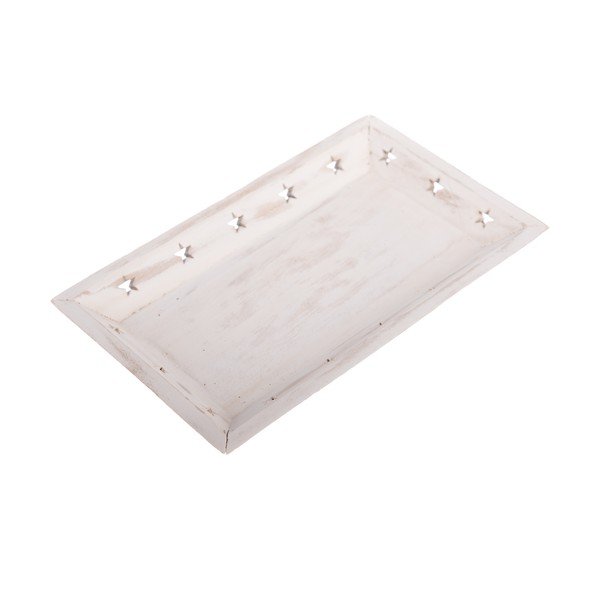 Vassoio in legno bianco con motivo a stella - Dakls