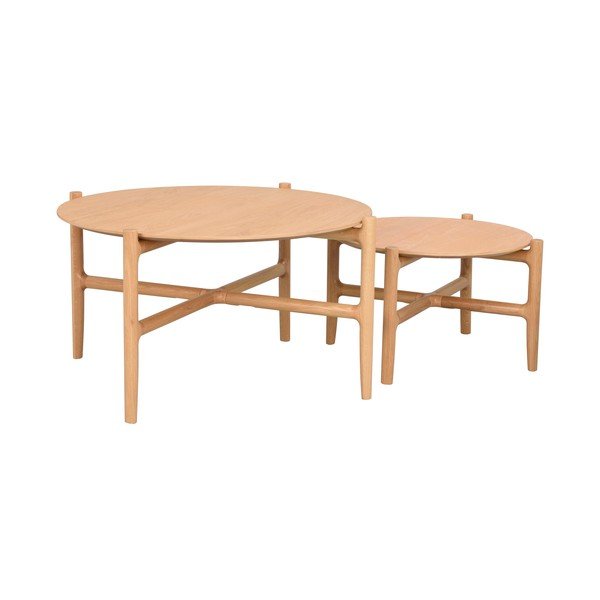 Tavolino in rovere naturale ø 80 cm Holton - Rowico-image-4