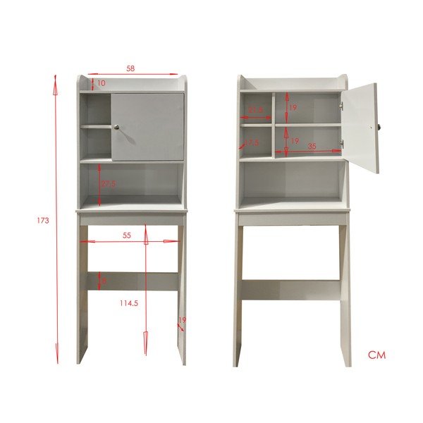 Mobile per lavatrice bianco alto 58x173 cm Laundry – Tomasucci-image-4