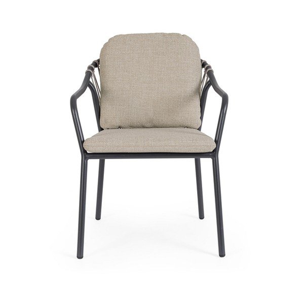 Sedia da esterno marrone chiaro in metallo Edvige – Bizzotto-image-2