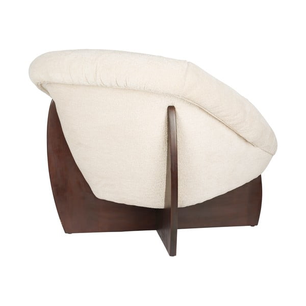 Poltrona beige con rivestimento in bouclé Emilius – Dutchbone-image-4