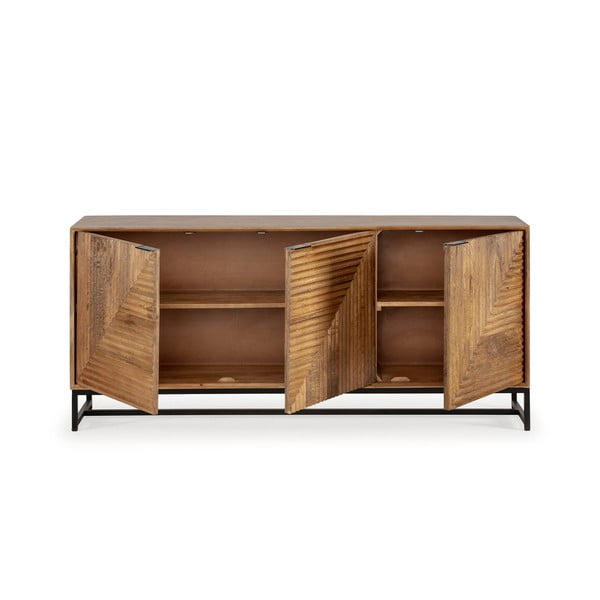 Cassettiera di colore naturale in mango massiccio 170x79x40 cm Nereida – MOME-image-3