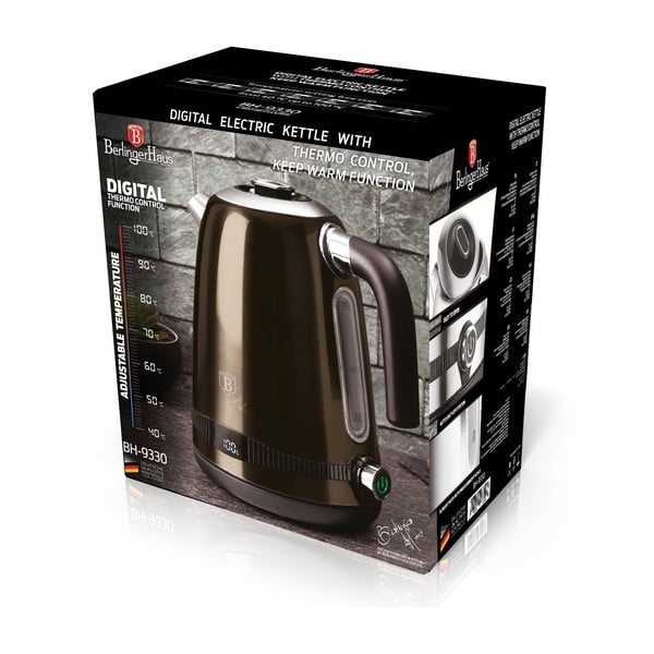 Bollitore marrone da 1,7 l Shiny Black Collection - BerlingerHaus-image-4