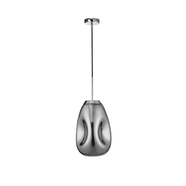Lampadario color argento lucido in vetro ø 22 cm Lava – Nova Luce