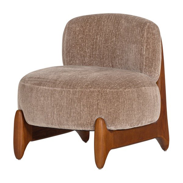 Poltrona beige con rivestimento in velluto Runi – WOOOD