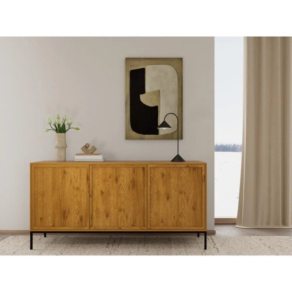 Credenza di colore naturale con effetto rovere 158x80x40 cm Palmdale – Actona-image-1