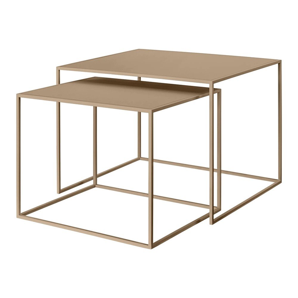 Set di tavolini da salotto marrone chiaro in metallo 2 pz 50x60 cm Fera – Blomus | Tavolini da salotto