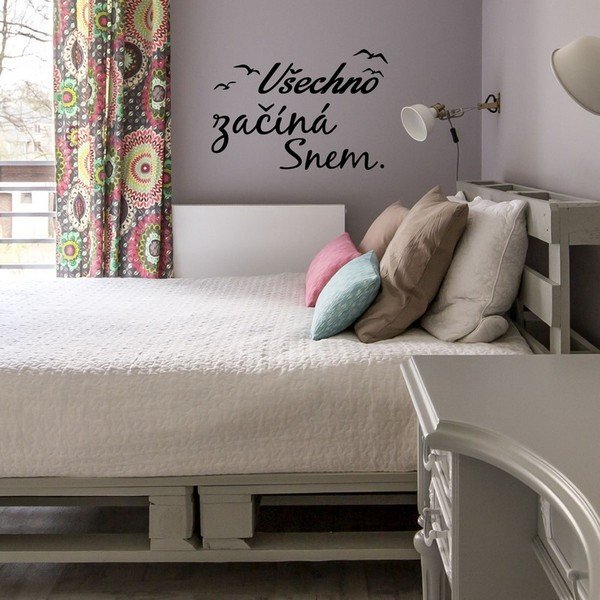Adesivo murale con citazione Tutto inizia con un sogno - Ambiance-image-3