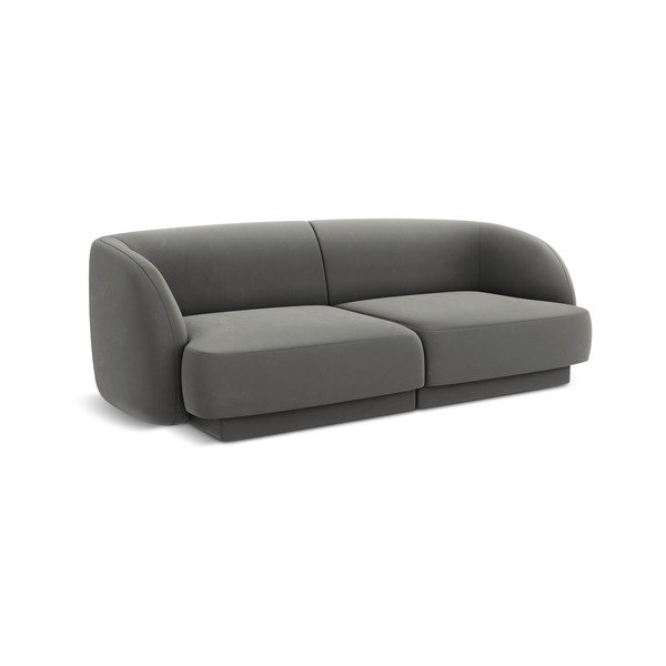 Divano in velluto grigio 184 cm Miley - Micadoni Home-image-2