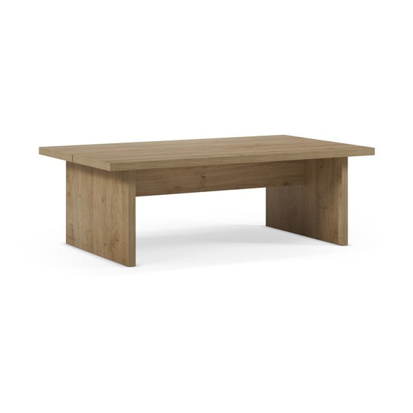 Tavolino da salotto di colore naturale con piano effetto rovere 70x120 cm Loana – Marckeric