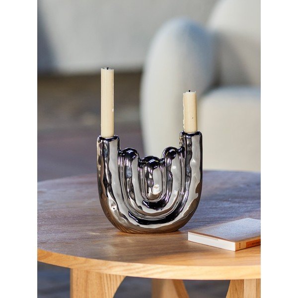 Portacandela in gres Shine – Bloomingville-image-1