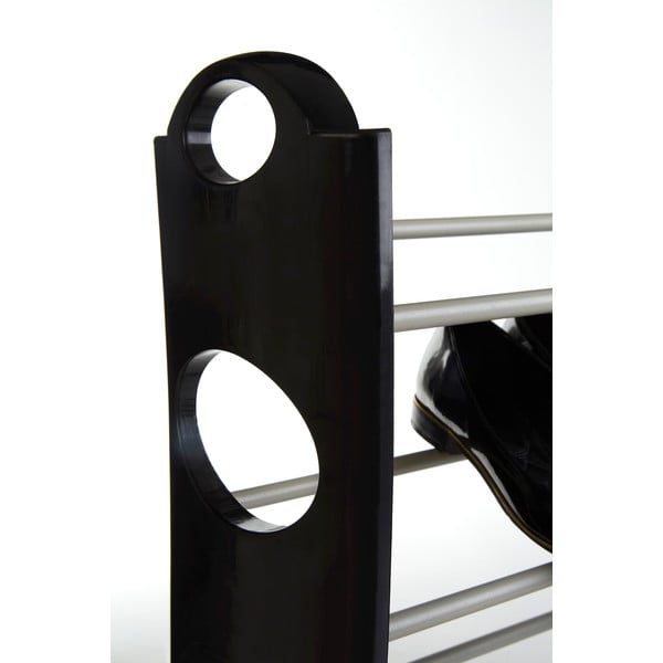 Scarpiera in metallo nera e argento Tavia - Premier Housewares-image-3