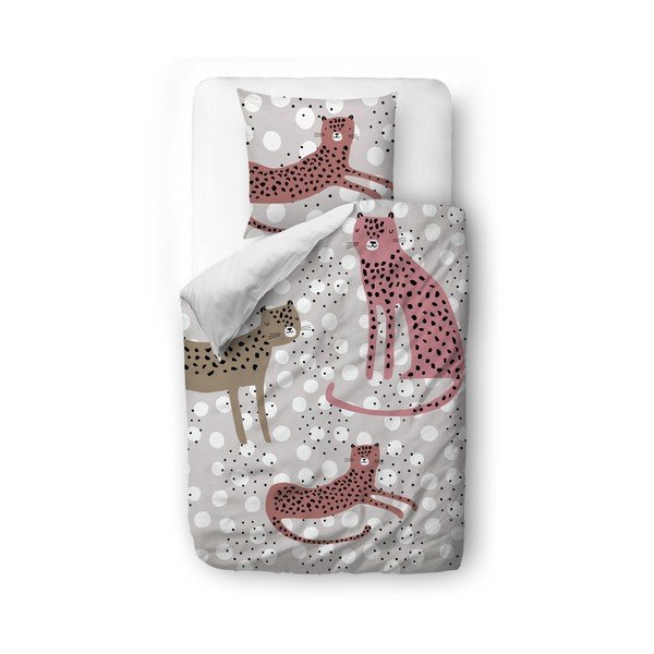 Biancheria da letto per bambini in cotone sateen , 100 x 130 cm Leopards - Butter Kings