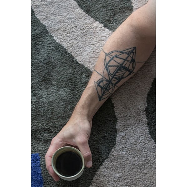 Tappeto in cotone lavabile verde scuro 50x80 cm Figura - Mette Ditmer Denmark-image-2