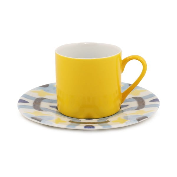 Set di 4 tazze e piattini Geometric, 90 ml - Kütahya Porselen-image-3