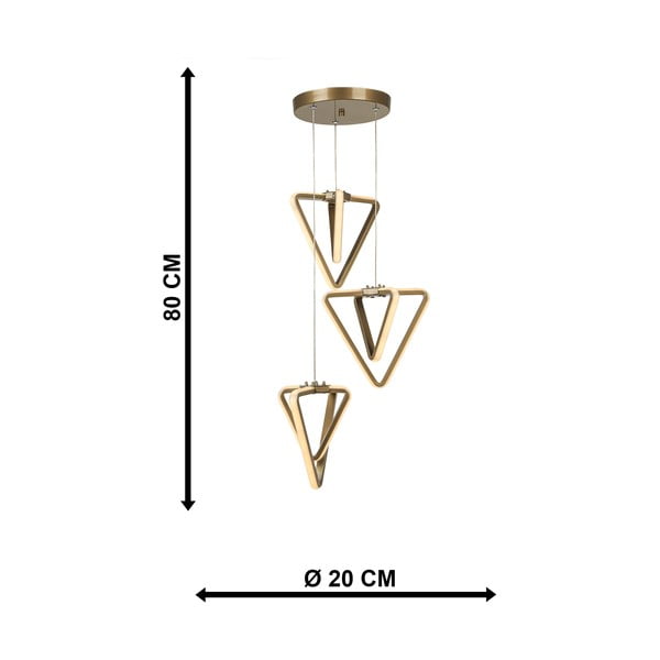 Lampadario LED color bronzo in metallo ø 20 cm Baris – Squid Lighting-image-4