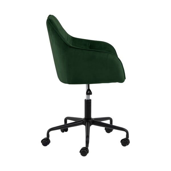 Sedia da ufficio verde con superficie in velluto Brooke - Actona-image-3