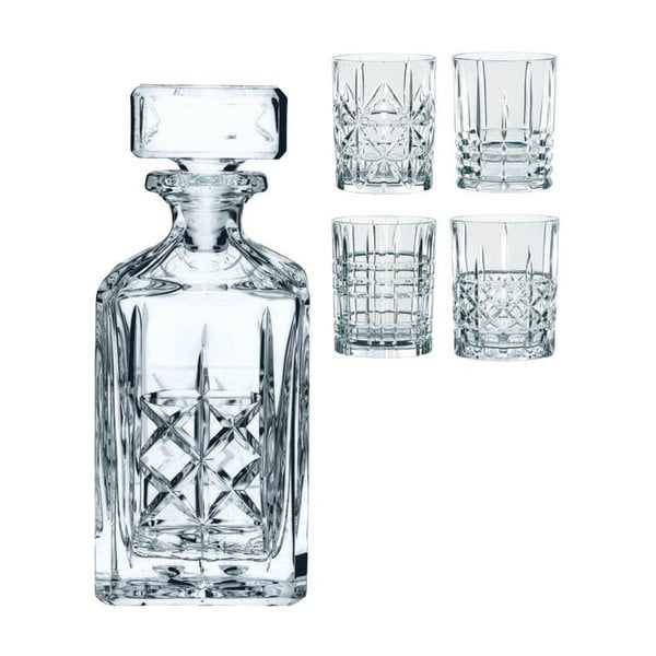 Set Highland Whisky - decanter e 4 bicchieri da whisky in vetro cristallo - Nachtmann