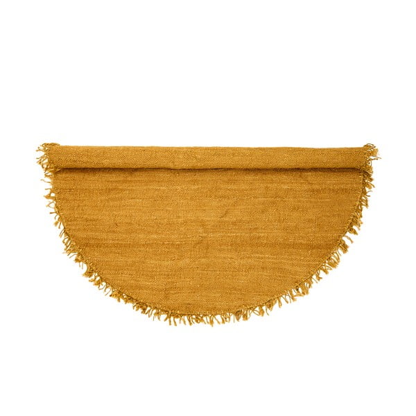Tappeto rotondo giallo/arancione in iuta ø 150 cm – Bloomingville-image-2