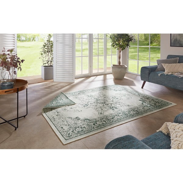 Tappeto da esterno verde e crema , 160 x 230 cm Borbon - NORTHRUGS-image-1