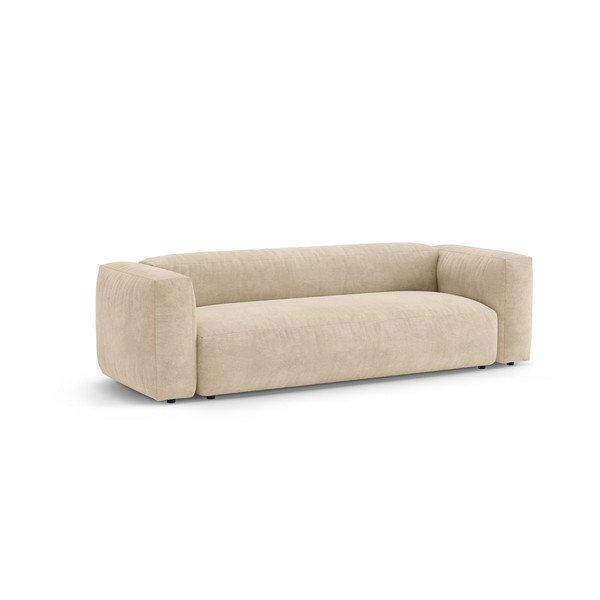 Divano componibile color crema allungabile con rivestimento in velluto 264 cm – Micadoni -image-3