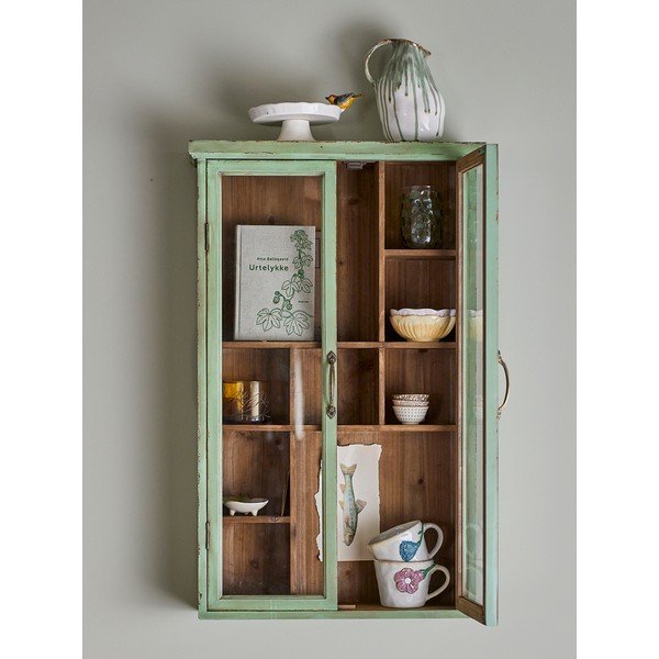 Vetrina verde in abete massiccio 50x80x13,5 cm Hazem – Bloomingville-image-1